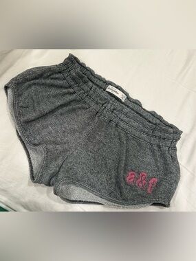 Y2K Abercrombie Kids Micro Booty Shorts Grey Logo A&F Low Rise XL 16